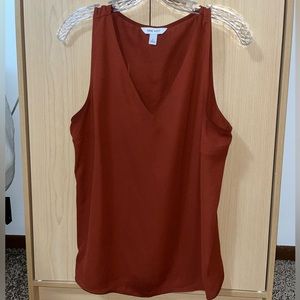 Nine West Women’s V-neck Tank Blouse : rust color
